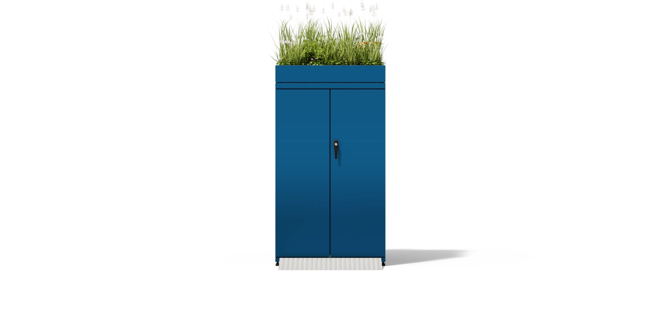 VELODEPO Kinderwagenbox Frontalansicht