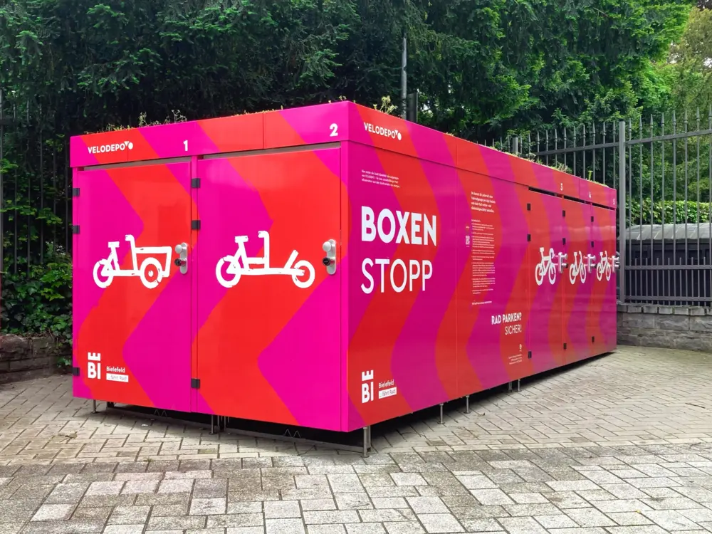 VELODEPO mit 3 Einzel und 2 Lastengaragen in Bielefeld